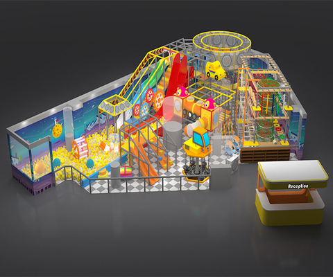 Sprzęt do wewnętrznych placów zabaw dla firm, zjeżdżalnia o długości 6 m i zjeżdżalnia z piłeczkami